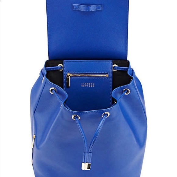 SOLD - Barneys New York Blue Leather Backpack - Picture 4 of 4